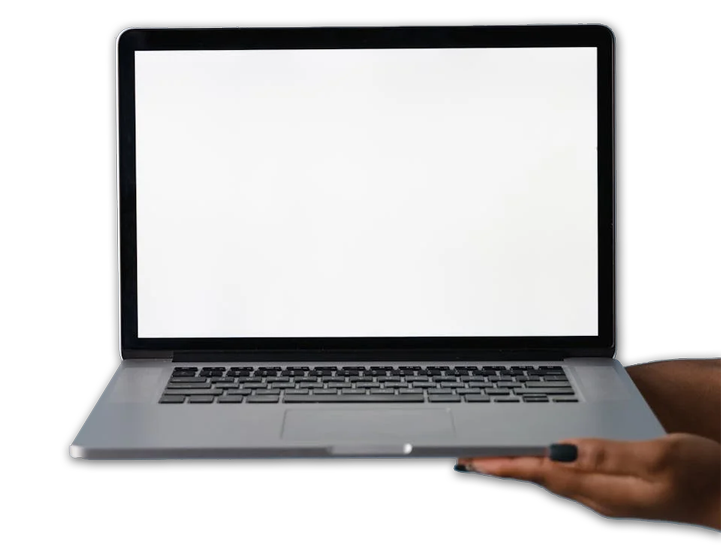 Holding Laptop