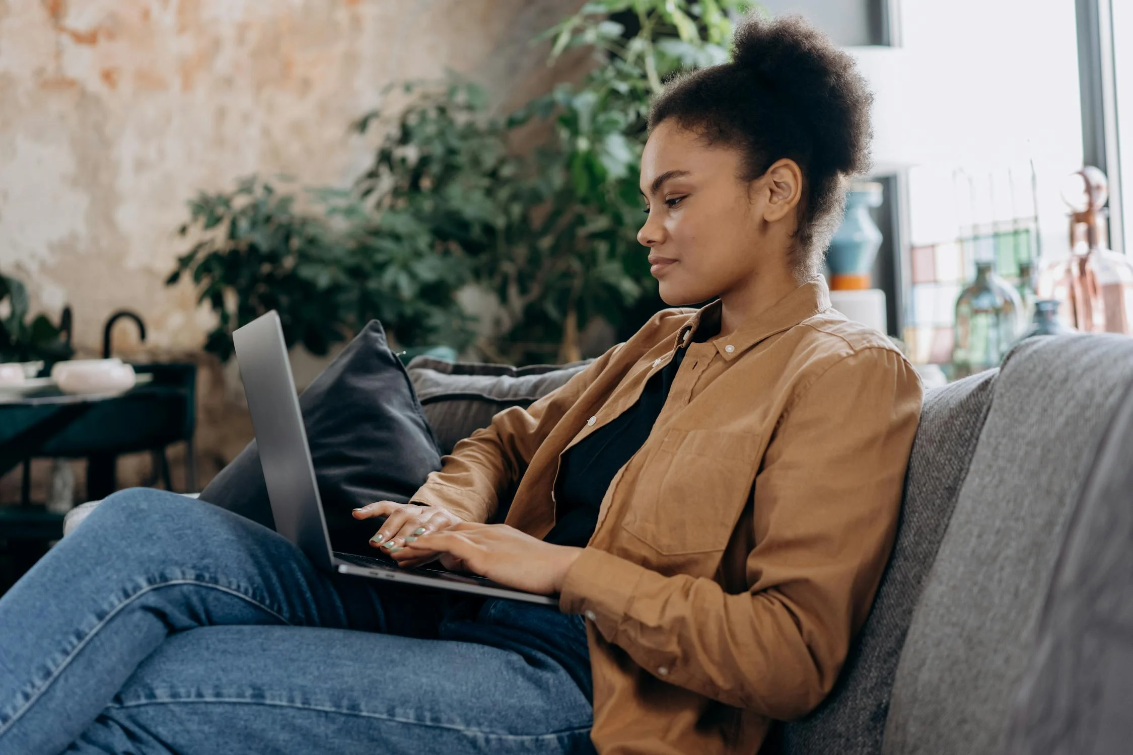 Person looking at a laptop